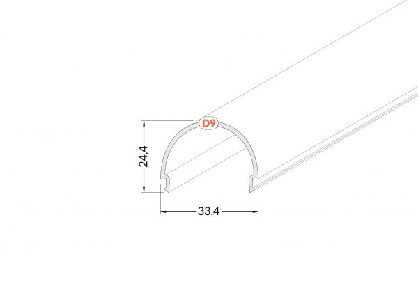 Afmetingen afdekkap Led profiel line 4000