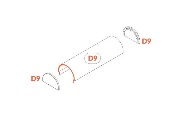 Halfronde eindkap voor LED LINE 3600 (2 stuks)