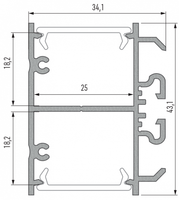 Montage profiel voor led profiel led line 4400
