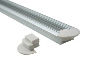 Eindkap zonder draaddoorvoer Led Line Alu 12 mm inbouw