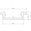 tekening en afmetingen led profiel slim line wide 8mm