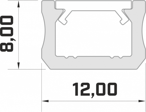Afmetingen van het led stripprofiel led line 600 slim