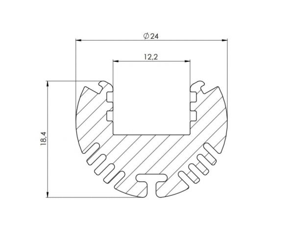 led profiel alu round afmetingen