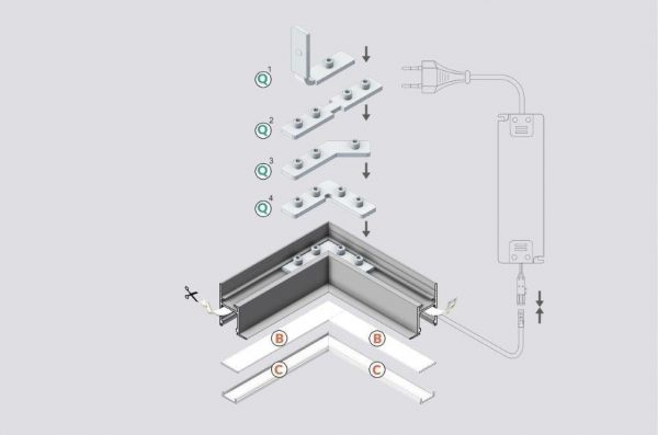 verbindingsstuk 90 graden led profiel led line 130