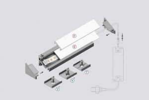 Alle onderdelen voor led stripprofiel led line 170