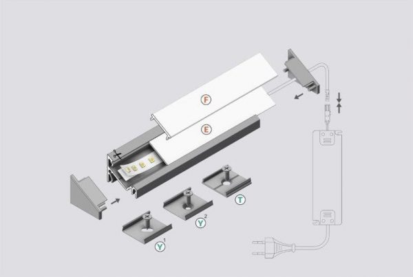 Alle onderdelen voor led stripprofiel led line 170