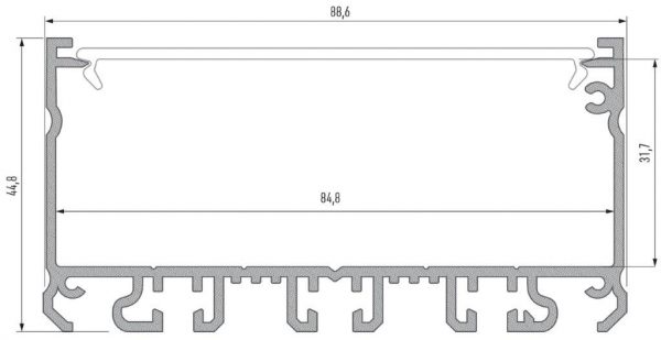 Tekening en afmeting led profiel led line 3000
