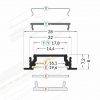 Tekening afmetingen led profiel led line 3400
