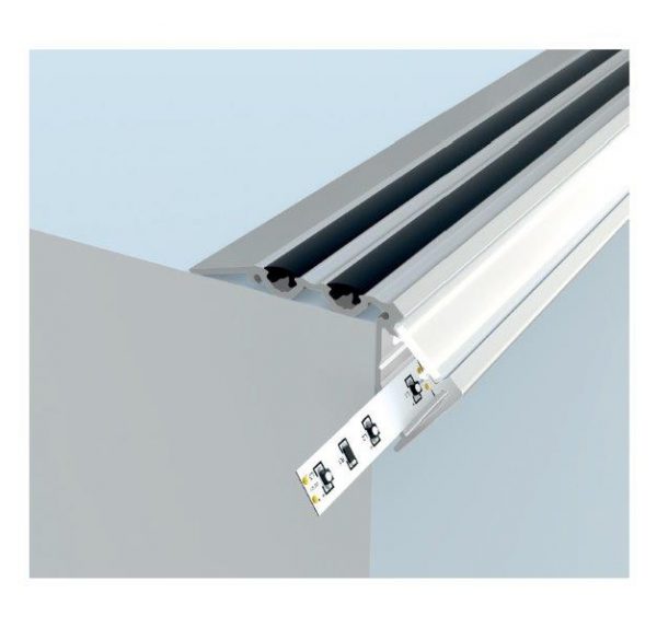 Eindkap rechts zonder draaddoorvoer voor LED profiel led LINE 3500 Trapprofiel