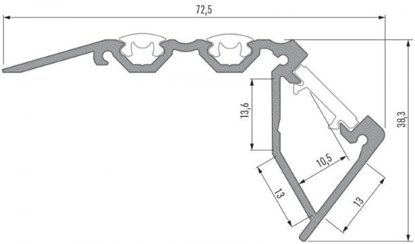 Tekening led stripprofiel led line 3500