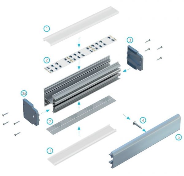 Voorbeeld constructie Led stripprofiel lp140
