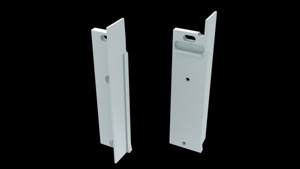 Aluminium overgangseindkap wit, 'rechts' voor LED LINE 4500, met draaddoorvoer