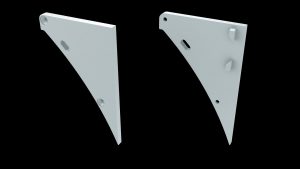 Witte aluminium eindkap 'links' voor LED LINE 4600, met draaddoorvoer