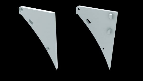 Witte aluminium eindkap 'links' voor LED LINE 4600, met draaddoorvoer