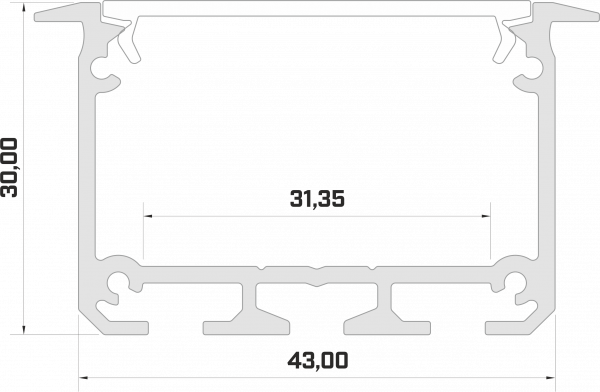 Afmetingen van het led profiel led line 2000