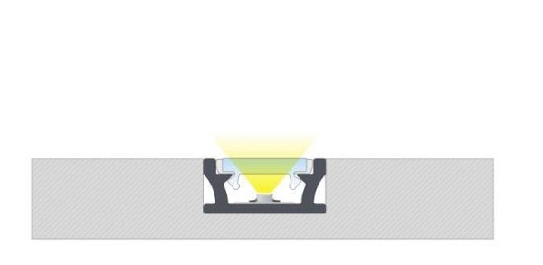 Lichtinval van het led strip vloer profiel led line 2100