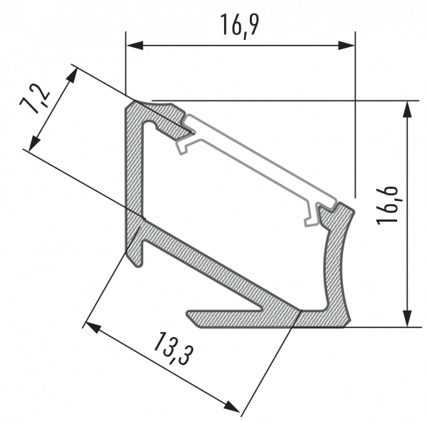 afmetingen led strip hoek profiel led line 2100